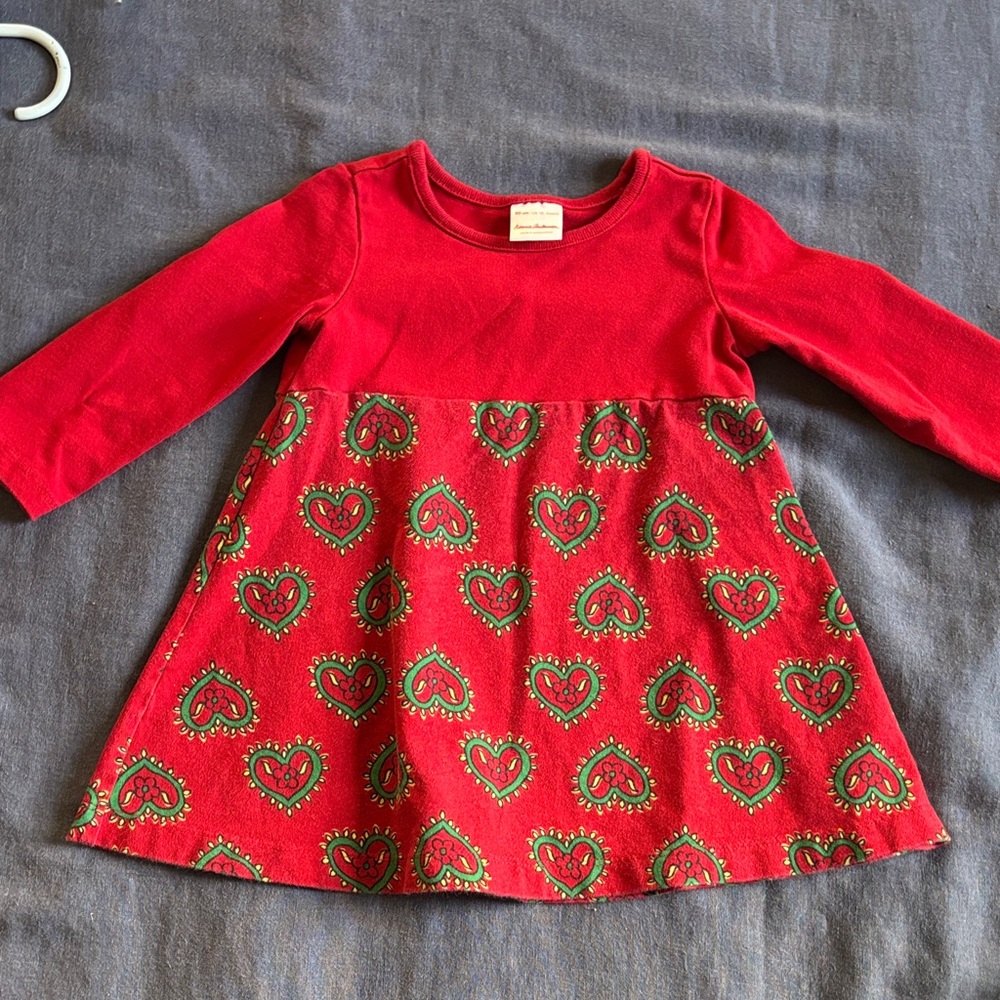 Hanna Andersson Red Heart Pattern Dress